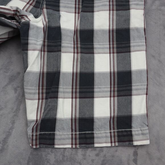 American Eagle Shorts Mens 30 Black Check Plaid Longer Length Uniform Preppy - Picture 11 of 15
